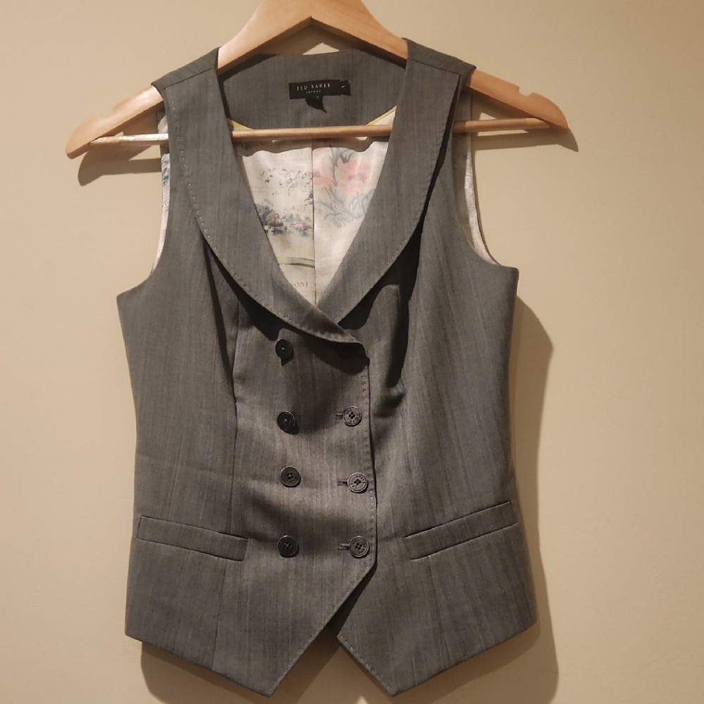 Ted Baker London Gray Sleeveless Vest